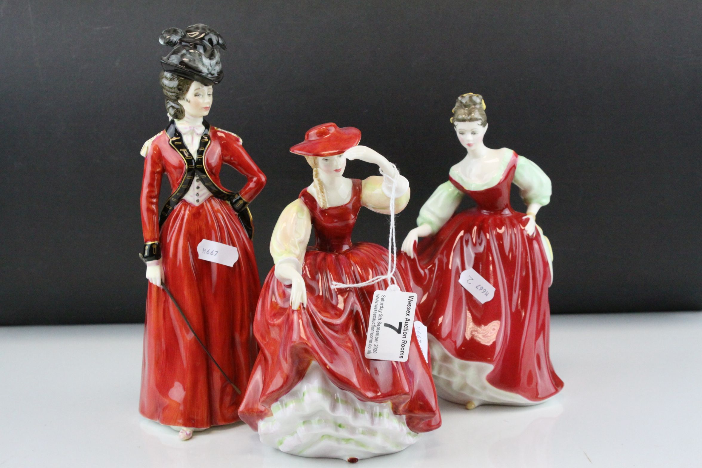 Three Royal Doulton Figurines - Buttercup, Fair Lady and Lady Worsley ( limited edition no. 512 )