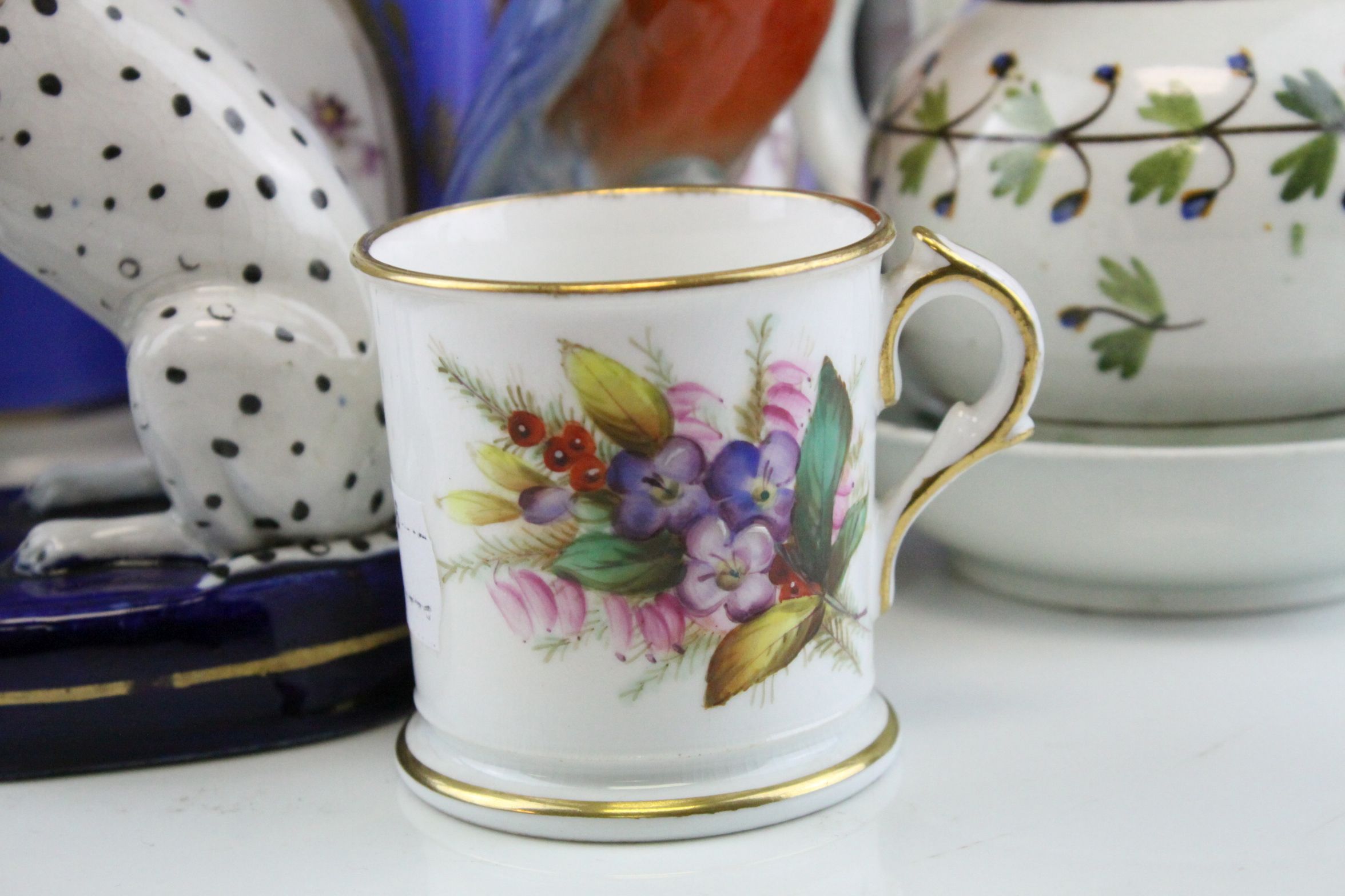 Collection of Ceramics including Royal Worcester Hand Painted Coffee Can, other 19th century - Image 4 of 5