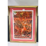 Cecil Skotnes framed limited edition print entitled Rainbow Cuisine signed in pencil no 4 / 20
