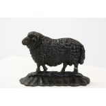 Cast Iron Door Stop in the form of a Ram, h.19cms