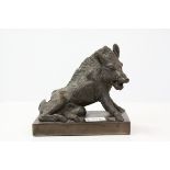 Bronze Effect Model of a Wild Boar, h.16.5cms