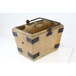 Late 19th / Early 20th century Pine Housemaid's Trug / Box with Lift out Tray and Swing Iron Handle,
