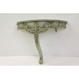 Green Distressed Finished Wall Mounted Shelf, w.56cms