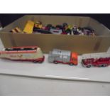 Quantity of vintage play worn diecast models to include Matchbox, Dinky etc