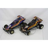 Two vintage c.1984 Tamiya Hornet racing team 1/10 electric radio control cars Model No.58045.