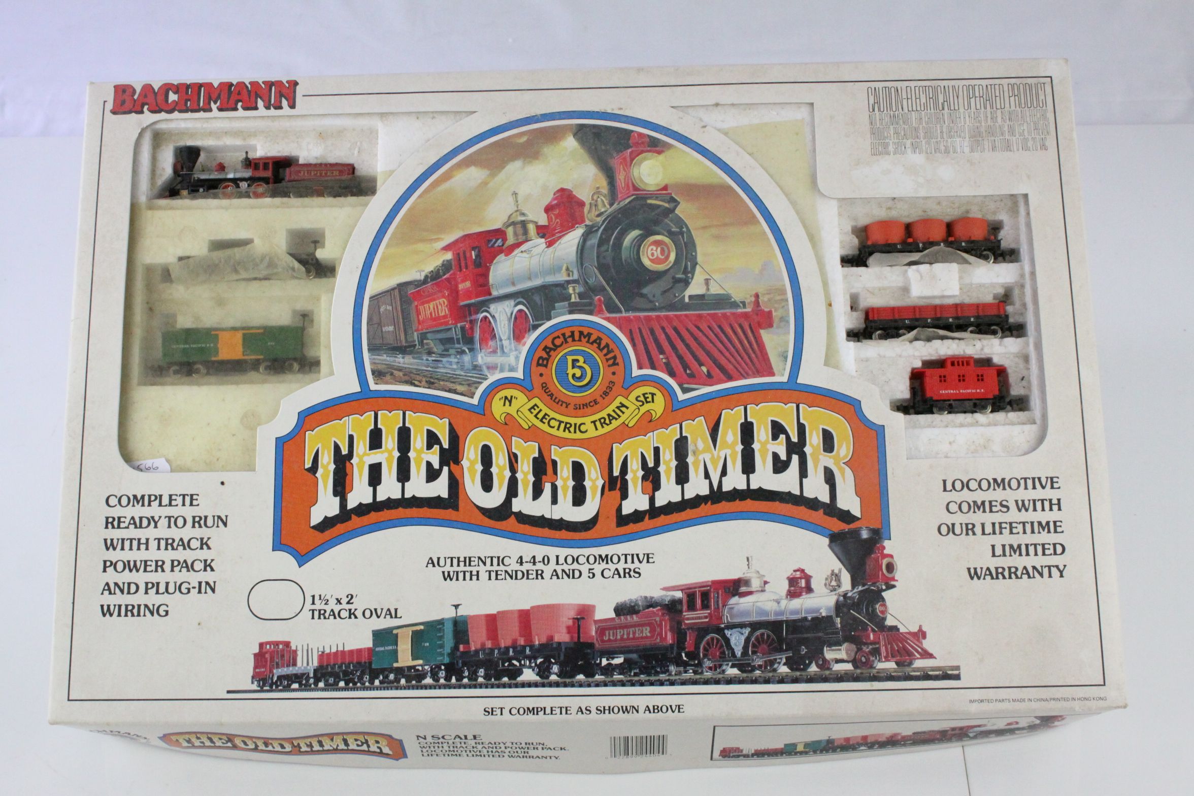 Boxed Bachmann N gauge The Old Timer electric train set, incomplete, but containing Old Timer