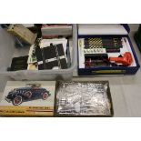 Group of various toys and ex shop stock ephemera to include Triang Scalextric boxes, Matchbox