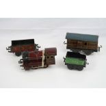 Hornby Electric O gauge 0-4-0 LMS locomotive in maroon (af) plus 3 x items of rolling stock