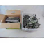 Large quantity of diecast Atlas model planes with stands and paperwork, some paint wear