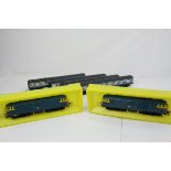Two Triang Hornby OO gauge R758 BR locomotives plus 4 x Triang Intercity 125 coaches (6)
