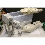 Star Wars - Five original vehicles to include Millennium Falcon, AT AT, 2 x Battle Damaged X Wing