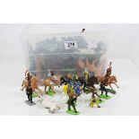 Collection of various vintage plastic soldiers and figures to include Britains Britains, Britains