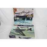 Three boxed and unmade plastic model kits to include Airfix 1/72 Short Sunderland III, Airfix /600