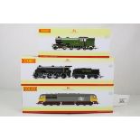 Three boxed Hornby OO gauge DDC Ready locomotives to include R3411 SR S15 Class Loco 827, R3473