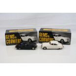 Two boxed 1:43 Gems & Cobwebs G.C.6 Jaguar Mark IX 1958-1961 variants in black and white metal