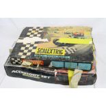 Quantity of Triang Scalextric to include boxed set with one slot car, boxed Owners Hut, boxed track,