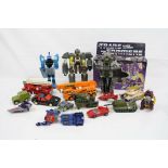 G1 Transformers - 13 original Hasbro Takara figures to include Grapple, Inferno, Brawl, Runabout