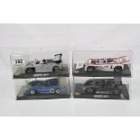 Four cased Vanquish MG slot cars to include CA34 Shadow mk II plata test car 1971, CA 32 Shadow mk