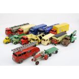 14 Circa 1960s Dinky diecast models, play worn, to include Heinz Big Bedford, Spratts Guy, EverReady