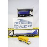 Three boxed Volvo 1:25 models to include FL10, 10018 Dumper Truck and 280872 Artic plus a Corgi