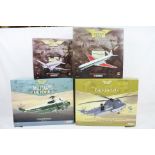 Four boxed Corgi Aviation Archive diecast models to include1:144 Frontier Airliners Douglas DC3