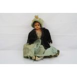 Kammer & Reinhardt dressed doll with celluloid head, sleeping eyes and good teeth, short hair,