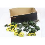 14 Dinky diecast models to include 4 x boxed (670 Armoured Car, 686 25 Pounder Field Gun x 2, 674