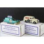 Two boxed Durham Classics Automotive Miniatures 1/43 metal models to include 39 Ford Panel Clabber