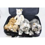 Five contemporary Steiff soft toy cats in excellent condition