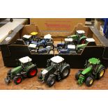 14 loose diecast tractor models, to include Britains, Wiking, Siku etc