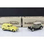 Two boxed 1:43 Brooklin Models white metal models to include No 3 1930 Ford Model A Victoria and