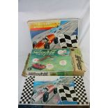 Three boxed mid 20th C racing games to include 2 x Kader Road Racing (both missing cars) and