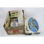 Nine boxed plastic model kits to include Revell 1/48 F-18A Hornet with stores, Airfix x 6 (Esso Tank