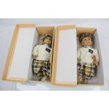 Two boxed Paola Reina Golfing dolls, both excellent and with tags