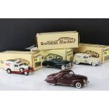 Four boxed 1:43 Brooklin Models metal models to include BRK 9X 1940 Ford Sedan Delivery 400th