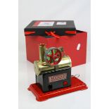 Mamod Minor No 2 Live Steam Stationary engine with custom box, very good condition, with custom