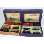 Hornby O gauge clockwork model rail contained within No 101 Passenger Set and No 201 Tank Goods