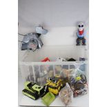 Group of mixed toys to include 2 x vintage teddies, Doctor Who K9, Playmobil figures, Tonka tin