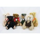 Six contemporary Steiff Teddy Bears to include 664694 Flying Scotsman, 690341 Goldblond, Titanic,