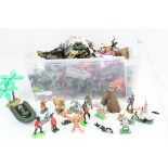 Quantity of plastic figures and soldiers to include Britains, Crescent etc