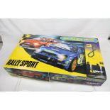 Boxed Scalextric Rally Sport Advanced Track System slot car set, with both slot cars