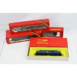 Three boxed Hornby OO gauge locomotives R758 BR Hymek Diesel Hydraulic Locomotive, R156 Class 08