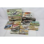 11 Sealed Pilot Run Airfix plastic model kits and figures to include Snap n Glue Boeing 707, F-18