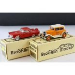 Two boxed 1:43 Brooklin Models white metal models to include BRK 3X 1930 Ford A Victoria Webers of