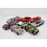 Nine Scalextric slot cars to include Ferrari 375 F1,