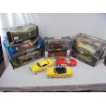 Seven boxed 1/18 scale diecast models to include Solido x 2, ERTL European Classics, Burago,