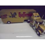 Collection of nine mostly unboxed plastic trucks and trailers, Tekno, New Ray etc, to include MAN,