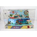 Large Lego Friends shop display containing sets 41381 & 41378 with working lights