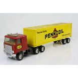 ERTL Pennzoil tin plate and plastic haulage vehicle, 17.5" in length