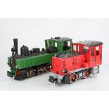 Lehmann G Scale - Two locomotives to include D10 0-4-0 2090 in red and a 2-6-2 loco in green